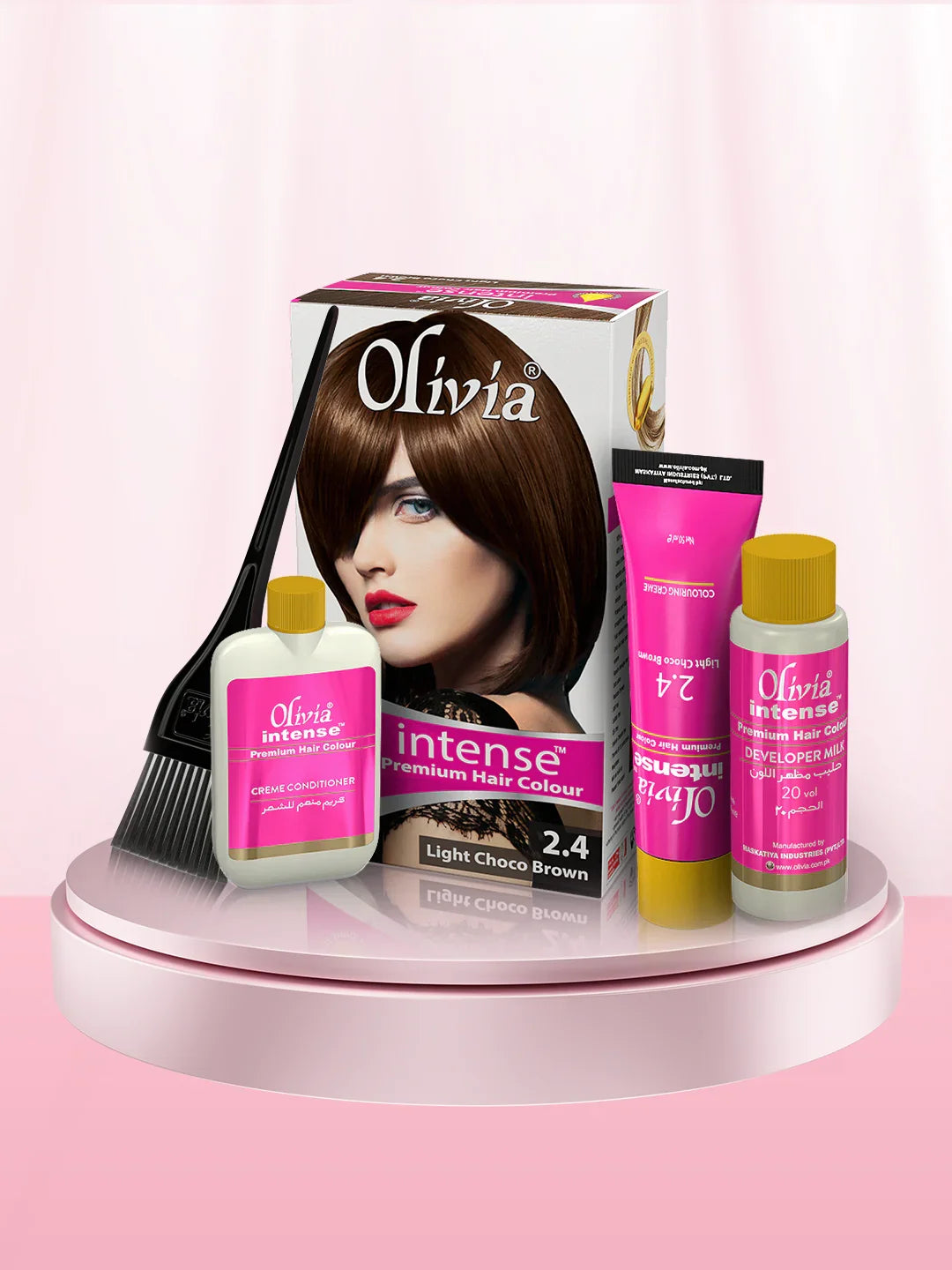 Olivia Intense Premium Hair Colour (Light Choco Brown 2.4)