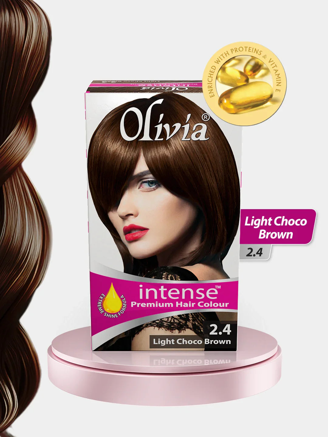 Olivia Intense Premium Hair Colour (Light Choco Brown 2.4)