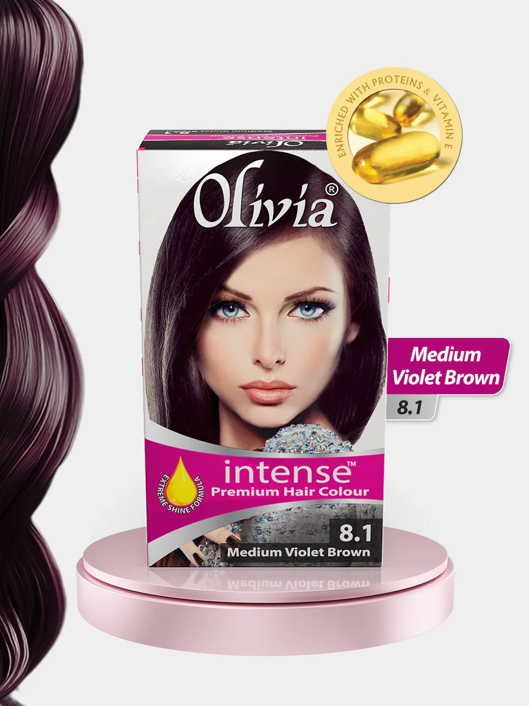 Olivia Intense Premium Hair Colour (Medium Violet Brown 8.1)