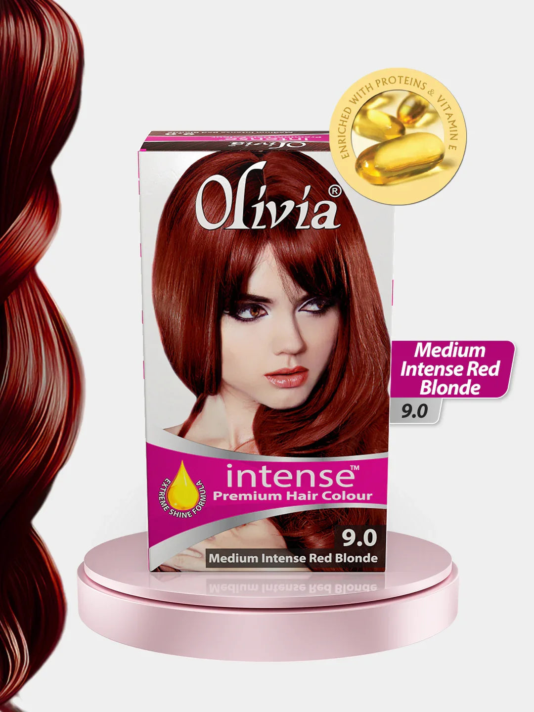 Olivia Intense Premium Hair Colour (Medium Intense Red Blonde 9.0)