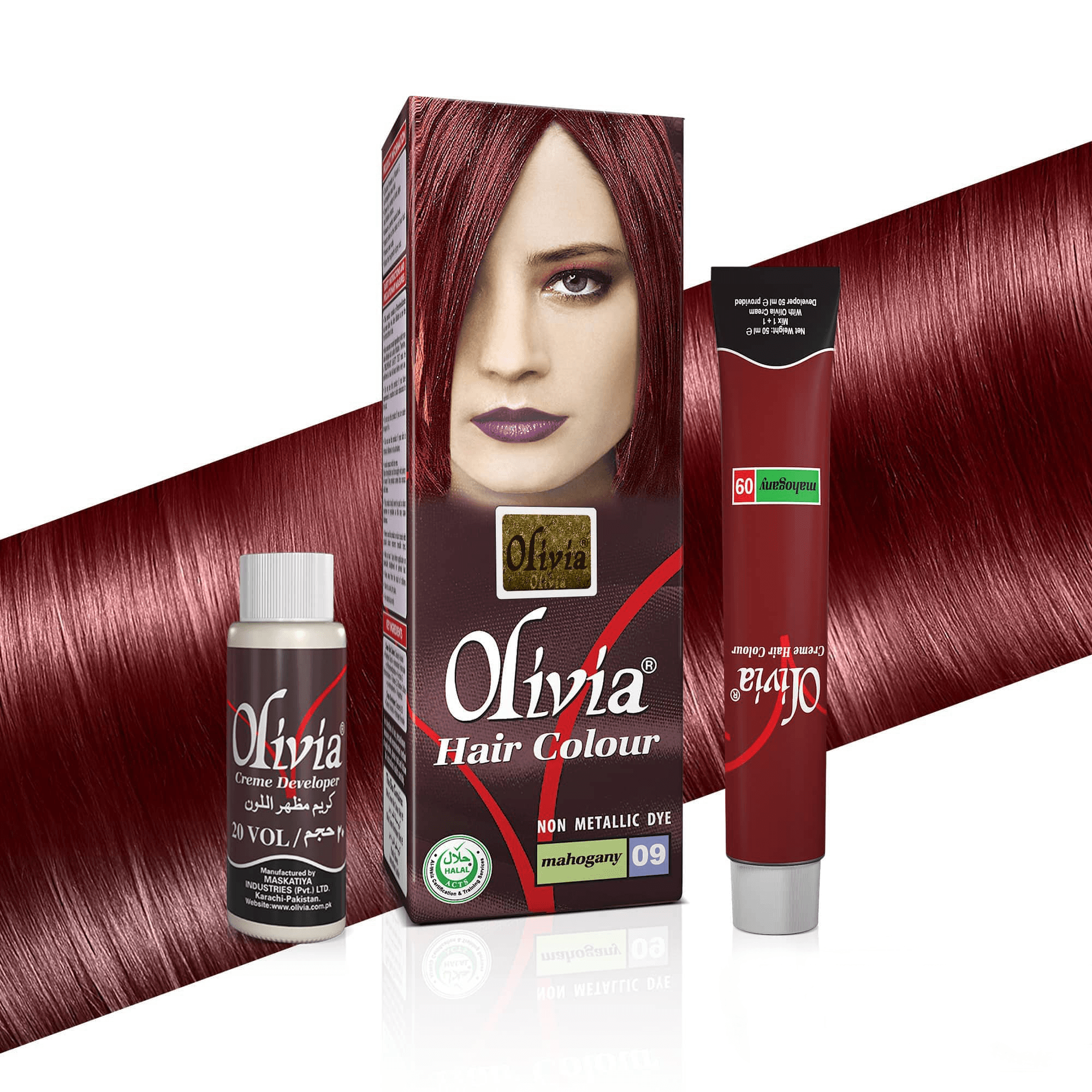 Olivia Hair Colour Mahogany 09 kit items
