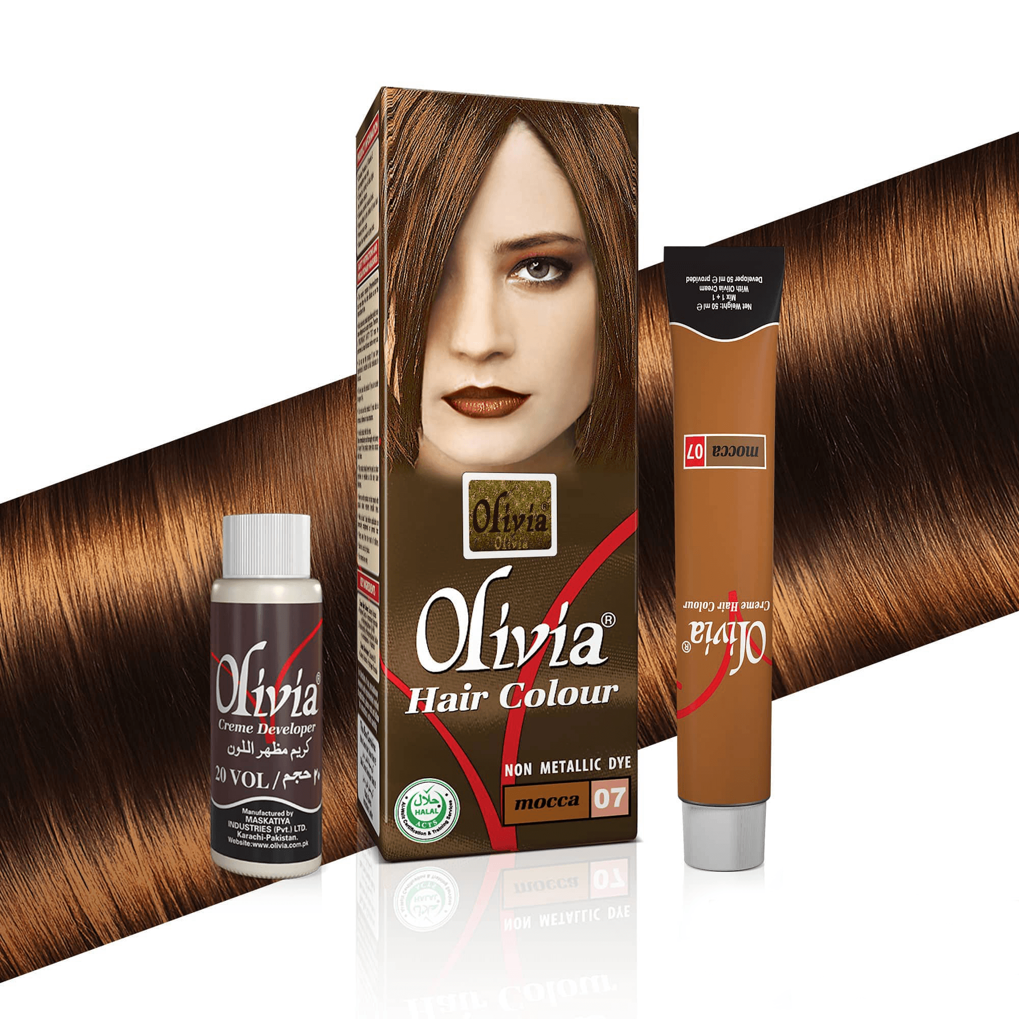 Olivia Hair Colour Mocca 07 kit items