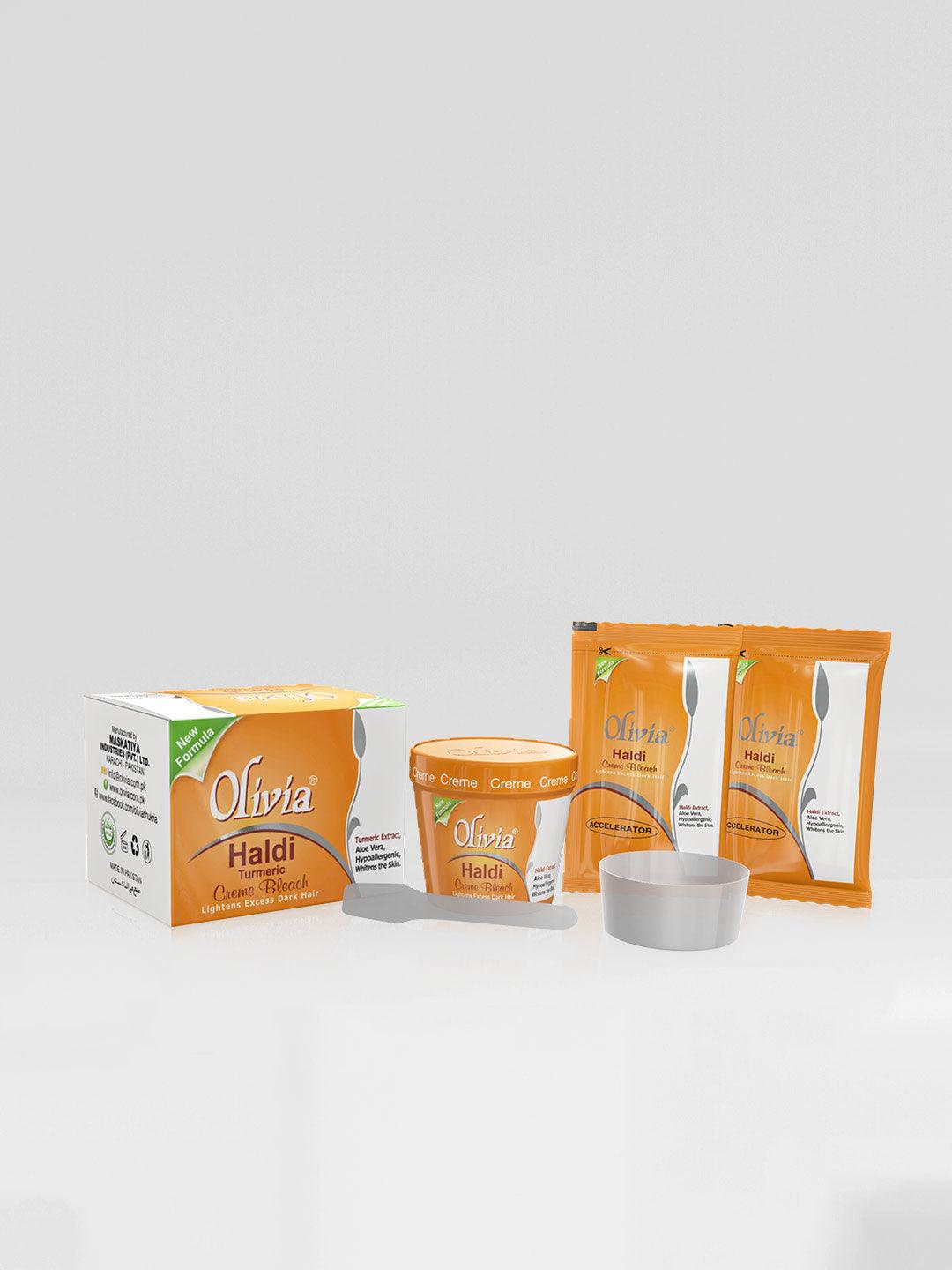 Olivia Haldi Creme Bleach Kit Items