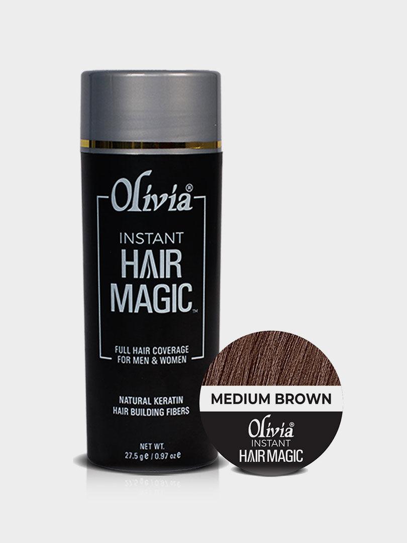 Olivia Instant Hair Magic Medium Brown Front View