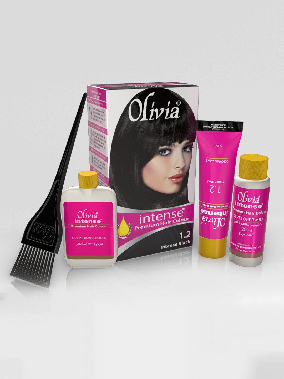 Olivia Intense Premium Hair Colour Intense Black 1.2 kit items