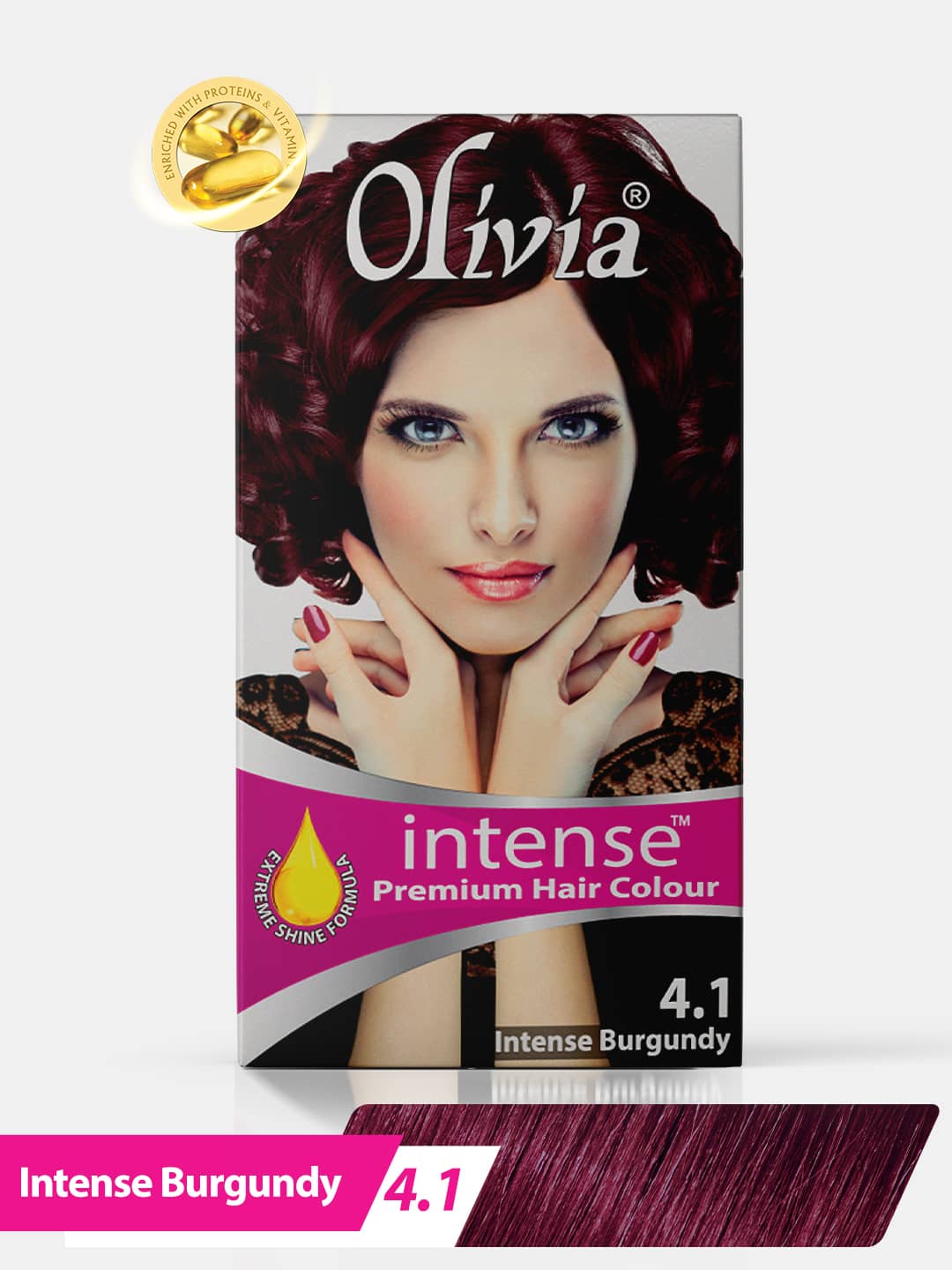 Olivia Intense Premium Hair Colour Intense Burgundy 4.1 Front View